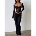 thumbnail image 5 of GXFC Women Lace Tank Tops Tie-Up Halter Neck Vest Sleeveless Irregular Hem Backless Vests with Long Sleeve Shrugs Tops Streetwear for Bar Clubwear, 5 of 9