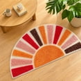 thumbnail image 4 of Boho Bathroom Floor Mat, Cute Boho Bath Mat, Super Absorbent Bath Mat, Machine Washable Bath Mats for Bathroom Floor, Non-Slip Half Circle Rug Mat, 24X16 Inch Rainbow Sun Pattern, 4 of 7