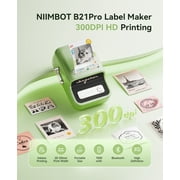 NIIMBOT B21 Pro HD Photo Printer Label Maker Machine, NEW Upgrade !300 DPI ! Sticker Printer Thermal Labeler for Business Home Office Organization,Green