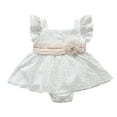 thumbnail image 1 of Kmbangi Baby Girl?s Solid Color Flower Skirt Hem Lace Sleeveless Romper, 1 of 10