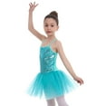thumbnail image 4 of Girls Shirts Size 4-5 Girls Clothes Kids Girls Sequins Camisole Ballet Dance Dress Tutu Skirted Leotard Trendy Dancewear 2096, 4 of 7