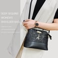 thumbnail image 3 of Bolso de hombro de concha Mujer Lentejuelas brillantes de mensajero de cuero de PU / Negro, 3 of 8