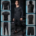 thumbnail image 4 of Conjunto deportivo para correr para hombre, ropa deportiva ajustada, gimnasio, Fitness, ropa deportiva, traje de entrenamiento al aire libre, chándal de compresión, ropa negra, 4 of 5