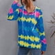 thumbnail image 3 of Sudadera con capucha para mujer Impresión de ondas de color Escote con cordón Diseño de cremallera Sudadera con capucha informal Azul XL, 3 of 6