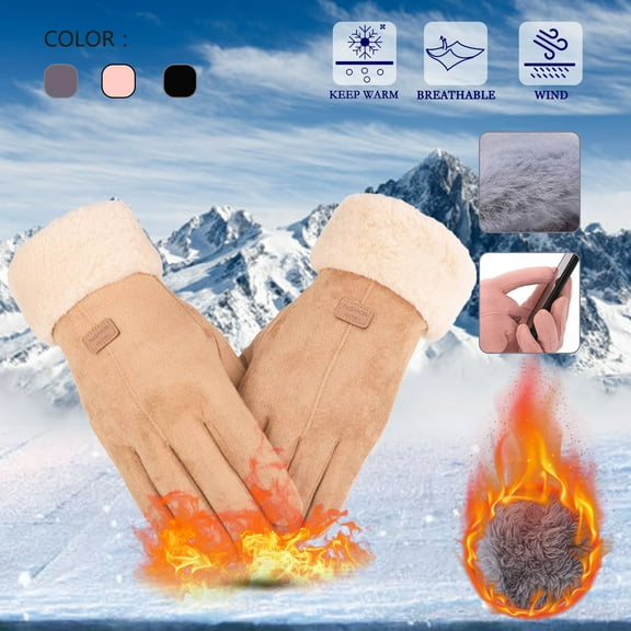 Women's Winter Touchscreen Gloves Chenille Cable Knit Thermal Driving Handwear