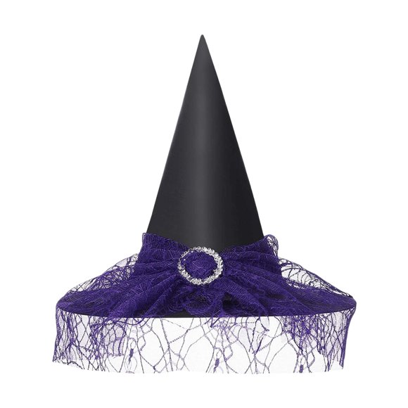 Graflsoa Chapeau de Sorcière Violet Élégant pour Halloween - Parfait pour Adultes et Enfants, Design en Maille Extensible, Matériau en Polyester Durable, Idéal pour Fêtes et Cosplay