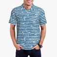 thumbnail image 3 of Rocae Ocean on Striped for Men's Short Sleeve Polo Shirt, Quick Drying Performance Moisture Wicking Sports Men's Golf Shirt, 3 of 9
