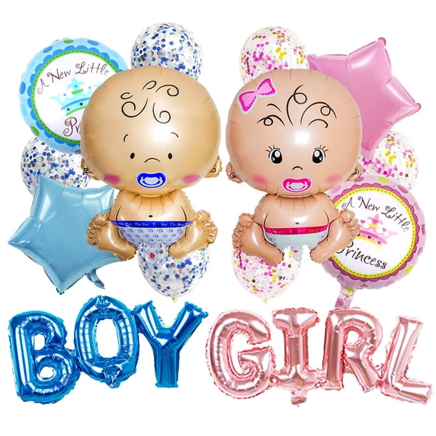 Set de globos para baby shower, 19 piezas, revelador de género para niños y niñas