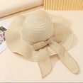 thumbnail image 4 of Sun Hats for Women Floppy Foldable Ladies Women Beach Sun Hat Beige Wide Brim Beach Hats for Women, 4 of 4