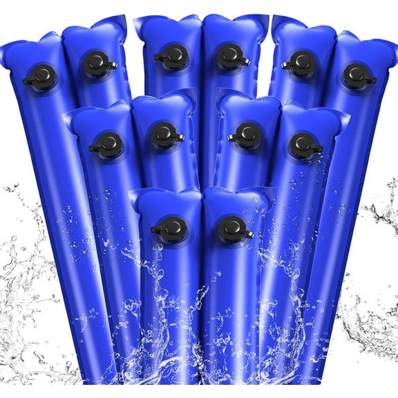 Dual Tubes Pool Water Bags, 10Ft Heavy Duty Winter Water Tube for Inground Pool Cover, PVC Swimming Pool Cover Water Bags, 6 Pack