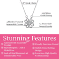 thumbnail image 3 of Cate & Chloe Posie 18k White Gold Plated Heart Clover Necklace with Swarovski Crystals for Women, 3 of 9