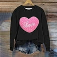 thumbnail image 5 of Felirenzacia 5XL Women’s Valentine Undershirt, Soft Long Sleeve Heart Print Layering Shirt, Black,2XL, 5 of 5