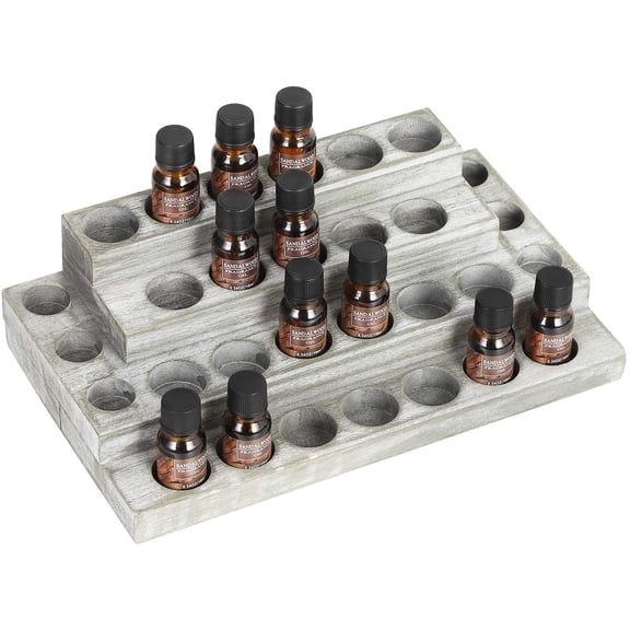 Natural Wood Essential Oil Storage Rack 4 Layers Nail Polish Display Rack 3-20Ml