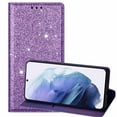 thumbnail image 1 of Allytech Galaxy S22 Plus Case Glitter, Bling Sparkle PU Leather Foldling Kickstand Shockproof Protection Anti-scratch Cards Holder Wallet Case Cover for Samsung Galaxy S22+ Plus, Purple, 1 of 4