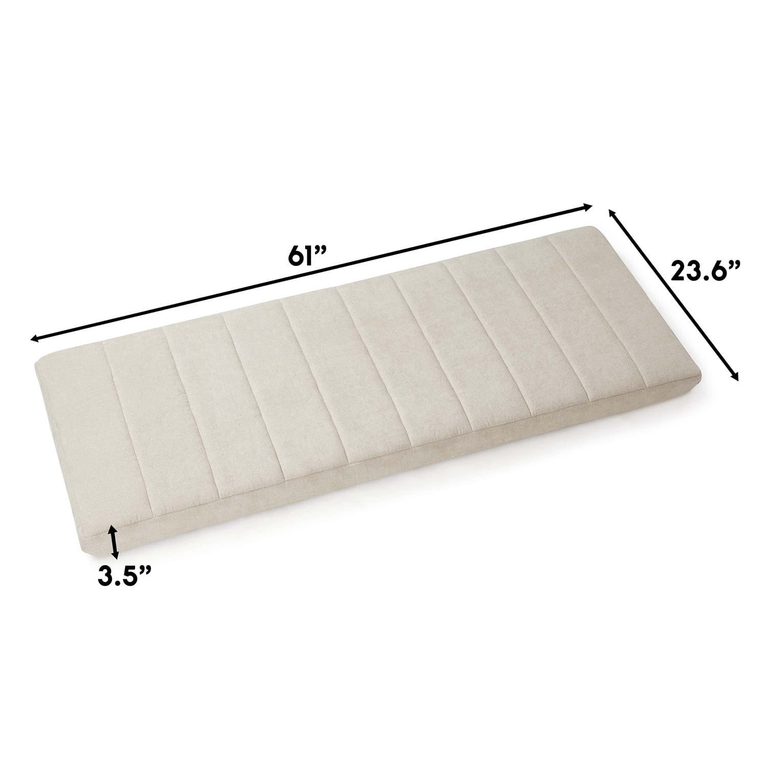 Virtu Upholstered Queen Headboard No Tools Required Peel and Stick Bed Headboard Only, Beige