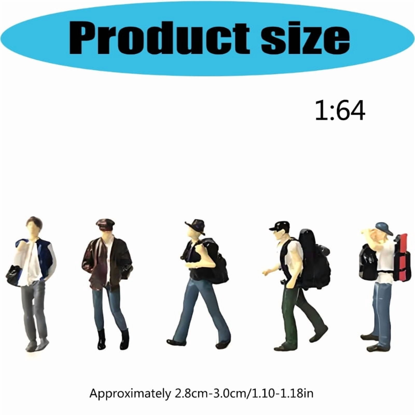 1:64 Scale Hand Painted Resin Collectible Figure Miniature Model Accessories Realistic Backpackers Figure Model Gift