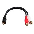 thumbnail image 1 of Cable divisor de audio estéreo Wideskall Premium de 6 pulgadas con conector RCA macho a 2 conectores RCA hembra, 1 of 2