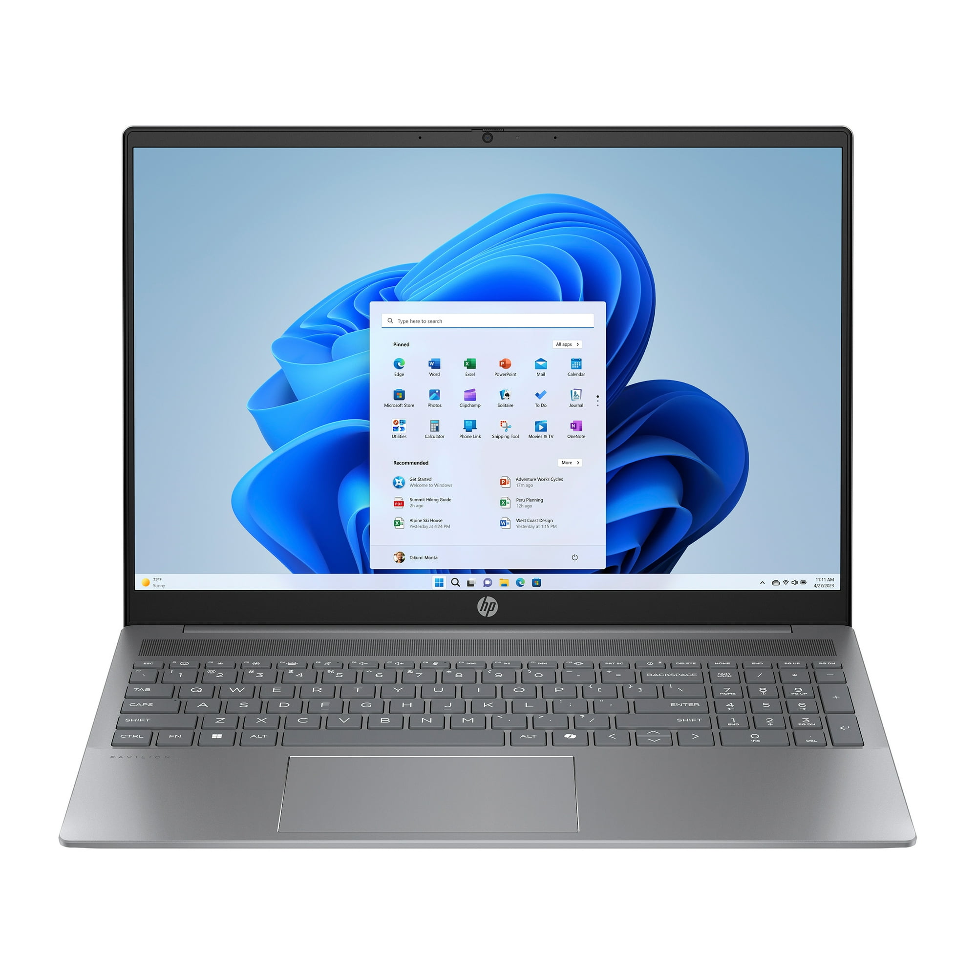 HP Pavilion 16 inch Laptop AMD Ryzen 7-8840U AI PC 8GB RAM 512GB SSD Meteor Silver