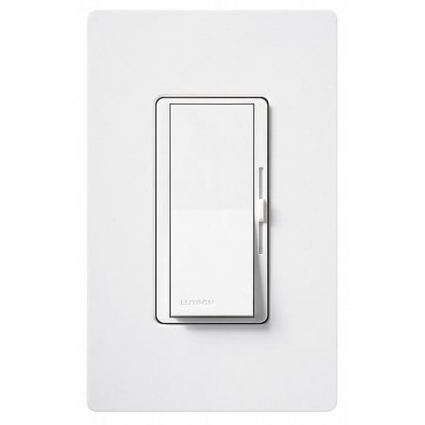 LUTRON DVELV300PWH Lighting Dimmer,Slide,1Pole,300W