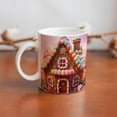 thumbnail image 6 of 3D Winter Gingerbread Candy House Ceramic Mug Coffee Mug | Ceramic Mug | 11 Oz Tea Cup – Unique Gift For Men & Women | White, 6 of 7