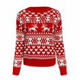 thumbnail image 2 of Cuello redondo Suéter de Nad Blusa Puente Reno Estampado pá Noel Reno de punto Jersey de punt pá Noel para fiesta Rojo m Macarena Suéter tejido, 2 of 8