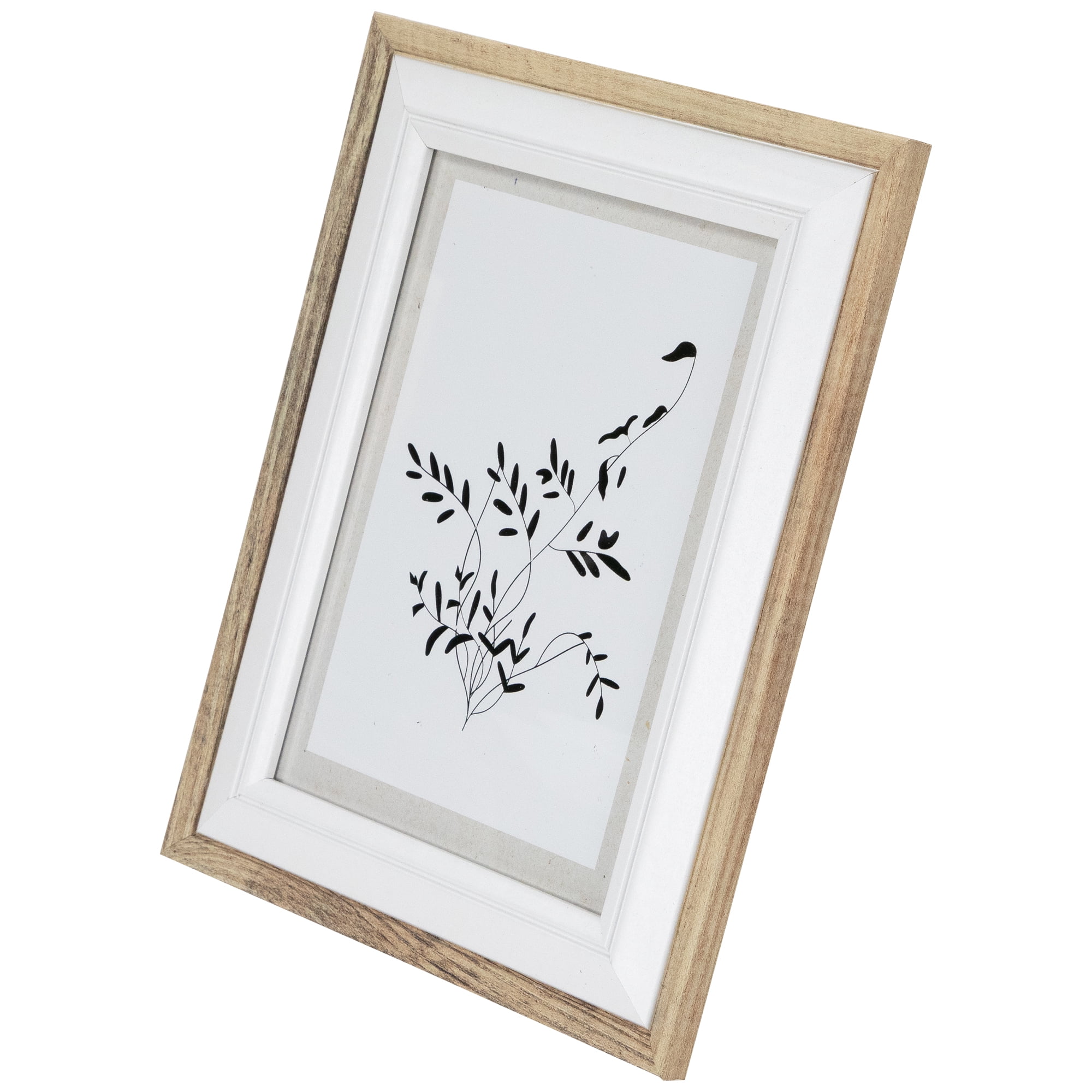 Northlight Wooden Picture Frames - for 5" x 7" Photos - Natural and White - Set of 4
