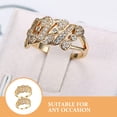 thumbnail image 3 of ADDHAT 2Ud Anillo Para Mujer Con De En Cobre Dorado Con Zirconia Decorativo, 3 of 6