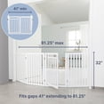 thumbnail image 2 of TRIXIE 4-Panel Foldable Wood Freestanding Pet Gate, Walk Thru Door, Expands to 81.2", White, 2 of 7