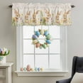 thumbnail image 3 of Valance Curtains for Kitchen Windows Easter Farm Cute Rabbits Flower Rod Pocket Valance Watercolor Floral on Burlap Short Window Curtain Topper for Bedroom Living Room Bathroom 42x12in,1&nbsp;Panel, 3 of 9