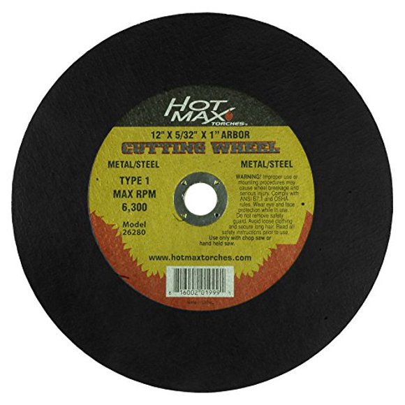 Hot Max 26280 12-Inch x 5/32-Inch x 1-Inch Arbor Cut Off Wheel