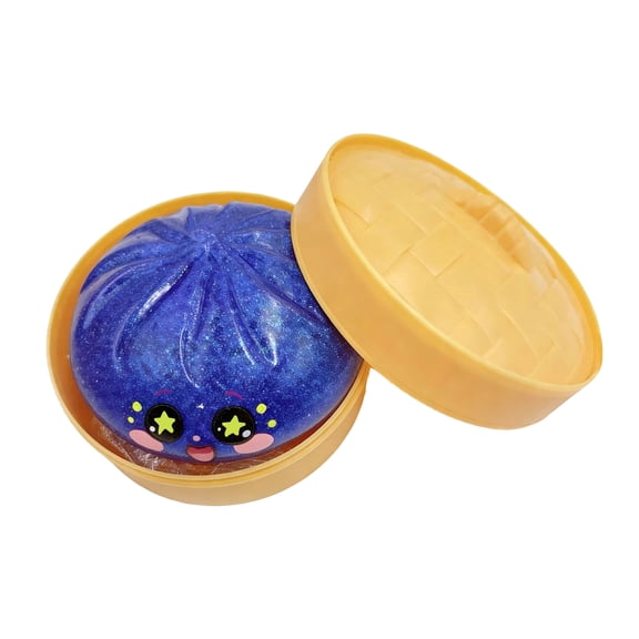 Cute Squishy Dumpling Large with Steamer, Squishy Dumpling Doll with Cute Expressions, Silicone Bun Sensory Fidget Dolls, Hand Pinching Decompression Dolls