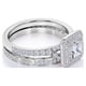 thumbnail image 4 of JeenMata Anillo de Compromiso de 1,75 Uds con Moissanita de Corte Cuadrado, Engaste Pavé, Banda Dividida, Doble Halo, Engaste Nupcial, Oro Blanco de 18 K sobre Plata, 4 of 6