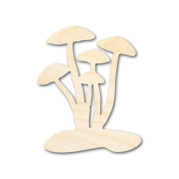 Unfinished Wood Mushrooms Shape - Craft - up to 46" 20" / 1/4"