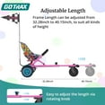thumbnail image 5 of Gotrax Hoverboard Go Kart Attachment for 6.5” to 10” Hoverboards, Adjustable Frame & Handlebar, Hoverboard Seat Accessory for Kids and Adults,Pink, 5 of 7