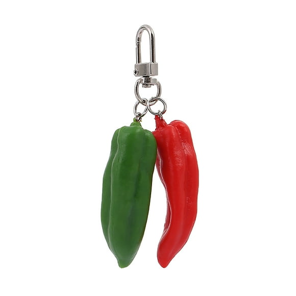 Creative 3D Vegetable Key Chain Red Green Keychain Key Ring For Women Bag Pendant Decoration Gift