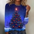 thumbnail image 2 of SELONE Funny Christmas Shirts for Women Plus Size Red Long Sleeve Printed Crewneck Pullover Casual Tops L, 2 of 4
