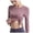 Light Purple, variant on Women's Ribbed Knit T Shirt Drawstring Side Ruch Long Sleeve Slim Crop top (Black, XXL)