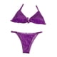 thumbnail image 1 of Traje de baño de dos piezas con tiras ajustables para mujer, traje de baño de cintura alta Morado XL, 1 of 9