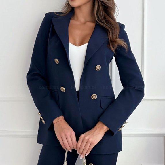 Zedker Women's Winter Hooded Blazer Jacket Plaid Double-Breasted Oversized Loose Fully-Lined Fall Work with Pockets