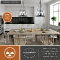 thumbnail image 3 of Rochester 3-Light 16.25 in. Wide Matte Black Industrial Cone Pendant with Clear Glass Shade, Adjustable Height, Hanging Ceiling Chandelier Fixture for Dining Table Entryway Bedroom Island Foyer, 3 of 12