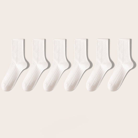 Lightweight Hiking Socks Women, Women's Long Socks Comfortable Fashion Trend All-Match Socks New Crew Socks for Women Style B-130 White One Size