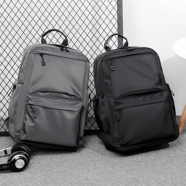 Mochila para portátil de hombre - Bolso empresarial resistente al agua con gran capacidad, compartimento acolchado para portátil, múltiples bolsillos, negro o gris