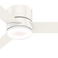 thumbnail image 2 of Restored Hunter Fan 44 inch White Low Profile Indoor Ceiling Fan with Light and Remote Control for Bedroom, Living Room/Family Room, Dining Room, Kitchen, Office (Refurbished), 2 of 9