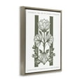 thumbnail image 3 of Stupell Industries Symmetrical Blossoms on Green Floral Painting Brown Floater Framed Canvas Art Print Wall Art, 25 x 31, 3 of 9