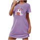 thumbnail image 1 of Camisón corto de talla grande para mujer, camisón de manga corta con estampado de pecho a la moda, camisón para mujer, 1 of 3