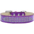 thumbnail image 1 of Three Row Ab Crystal Ice Cream Dog Collar Purple Size 16, 1 of 1