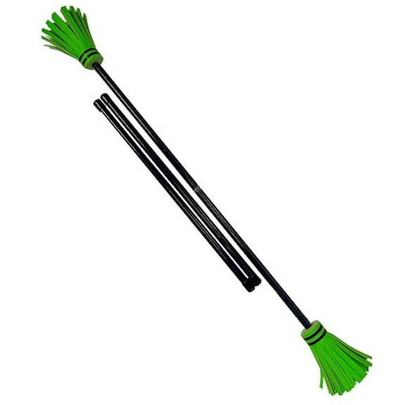 Z-Stix Juggling Flower Sticks-Devil Stick and 2 Hand Sticks, High Quality, Beginner Friendly - UV Reactive Sport Line (Black Stick with UV Green Flowers)