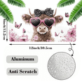 thumbnail image 2 of 1 Pcs 2D Flat License Plate Covers & Frames, Flower Cow For Decorative Front, Waterproof For Decoration Aluminum License Plate Covers & Frames Cover For Men Women, 12" X 6", 2 of 7