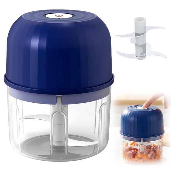 2026 Upgrade Electric Garlic Chopper Mini, 260 ml Small Garlic Chopper Mincer with 6 Stainless Steel Blades, Portable Rechargeable Cordless Chopper for Chili, Ginger, Nuts, Meat Fruits