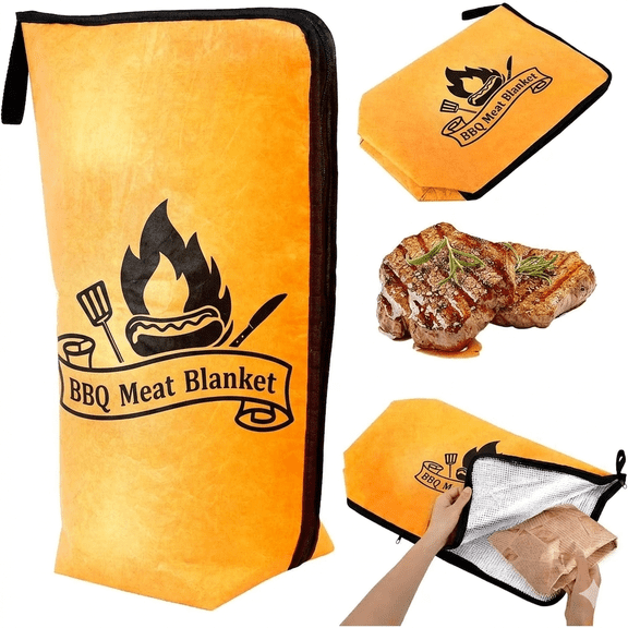 Insulated BBQ Meat Resting Blanket - 21" Durable Smoker Bag for Juicy Brisket, Ribs & Pork, Portable & Easy-Clean Grilling Accessory